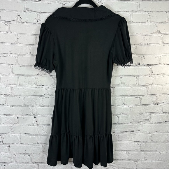 HOT TOPIC MUSHROOM ๐ LACE COLLAR TIERED BABYDOLL DRESS SIZE(M) - Picture 10 of 15